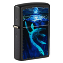 Зажигалка ZIPPO Лох-Несское чудовище с покрытием черный свет | Lock Ness Black Light, латунь/сталь, черная, матовая 38x13x57 мм для нанесения логотипа