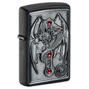 Зажигалка ZIPPO Крест с крылатым драконом с черным матовым покрытием | Winged Dragon Cross Black Matte, латунь/сталь, чёрная, 38x13x57 мм для нанесения логотипа