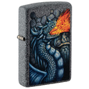 Зажигалка ZIPPO Свирепый дракон с каменным покрытием | Fiery Dragon Iron Stone, латунь/сталь, серая, матовая, 38x13x57 мм для нанесения логотипа