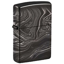 Зажигалка ZIPPO Мраморный узор с черным глянцевым покрытием | Marble Pattern High Polish Black, латунь/сталь, чёрная, 38x13x57 мм для нанесения логотипа