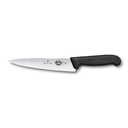 Нож разделочный VICTORINOX Fibrox с волнистым лезвием 19 см, чёрный для нанесения логотипа