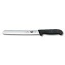 Нож для хлеба VICTORINOX Fibrox с волнистым лезвием 21 см, чёрный для нанесения логотипа