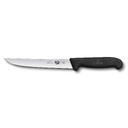 Нож разделочный VICTORINOX Fibrox с прямым узким лезвием 15 см, чёрный для нанесения логотипа