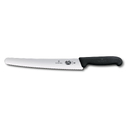 Нож для хлеба и выпечки VICTORINOX Fibrox, лезвие 26 см с волнистой кромкой, чёрный для нанесения логотипа