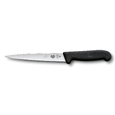 Нож филейный VICTORINOX Fibrox с гибким лезвием 16 см, чёрный для нанесения логотипа