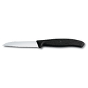 Нож для овощей VICTORINOX SwissClassic, лезвие 8 см с волнистой кромкой, чёрный для нанесения логотипа