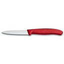 Нож для овощей VICTORINOX SwissClassic, лезвие 8 см с волнистой кромкой, красный для нанесения логотипа