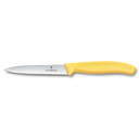 Нож для овощей VICTORINOX Швейцарская классика | Swiss Classic, лезвие 10 см с волнистой кромкой, желтый для нанесения логотипа