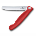 Нож для овощей VICTORINOX Швейцарская классика | Swiss Classic, складной, лезвие 11 см с волнистой кромкой, красный для нанесения логотипа