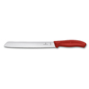 Нож для хлеба VICTORINOX SwissClassic, лезвие 21 см с волнистой заточкой, красный, в блистере для нанесения логотипа