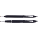 Набор Cross Classic Century Black Lacquer: шариковая ручка и ручка-роллер, цвет - черный для нанесения логотипа