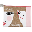 Косметичка Dewal Beauty серия "Модница", золотистая 22х16,5х1,5см для нанесения логотипа