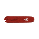 Передняя накладка для ножей VICTORINOX 91 мм, пластиковая, полупрозрачная красная для нанесения логотипа