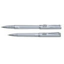 Набор Pierre Cardin коллекция «ПАРА | PEN&PEN» : ручка шариковая + роллер. Цвет - серебристый. Упаковка Е. для нанесения логотипа