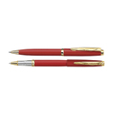 Набор Pierre Cardin коллекция «ПАРА | PEN&PEN» : ручка шариковая + роллер. Цвет - красный.Упаковка Е. для нанесения логотипа