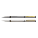 Набор Pierre Cardin коллекция «ПАРА | PEN&PEN» : ручка шариковая + роллер. Цвет - серебристый. Упаковка Е. для нанесения логотипа