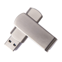 USB flash-карта SWING METAL (32Гб), серебристая, 5,3х1,7х0,9 см, металл для нанесения логотипа