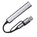 USB-хаб BRANCH 4 в 1, серый, алюминий для нанесения логотипа