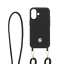 Чехол для iPhone 16 Double B черный с золотом для нанесения логотипа