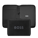 Папка для конференций на молнии A4 BOSS CUT OUT черная и серая для нанесения логотипа