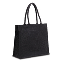 Сумка-шоппер из джута Nice Shopper, черная для нанесения логотипа