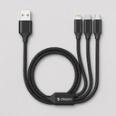 Дата-кабель 3 в 1: micro USB, USB-C, Ligthning, алюминий, 1.2м для нанесения логотипа