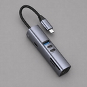 USB-хаб 7 в 1 USB-C - USB-A3.0 + 2хUSB-C + USB-C PD100Вт + HDMI + SD + microSD для нанесения логотипа