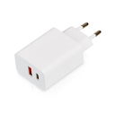 Сетевое зарядное устройство c выходами USB-A и USB-C и быстрой зарядкой QC/PD «Recharger Pro», 30 Вт для нанесения логотипа