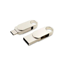 USB 2.0- флешка «Uranium» на 32 Гб с поворотным механизмом и дополнительным разъемом Type-C для нанесения логотипа