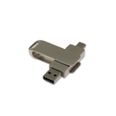USB 3.0- флешка на 32 Гб с поворотным механизмом и дополнительным разъемом Type-C для нанесения логотипа