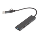 USB-хаб «Command» с коннектором 2-в-1 USB-C и USB-A, 2.0/3.0 для нанесения логотипа
