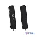 Автомобильное зарядное устройство "Slam" с 2-мя разъёмами USB, покрытие soft touch для нанесения логотипа