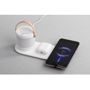 Настольная беспроводная (15W) зарядная станция "Smart Home" с bluetooth колонкой-лампой для нанесения логотипа
