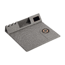 Настольная складная подставка "Cool Mat" с беспроводным (15W) ЗУ, сенсорной подсветкой логотипа, функцией MagSafe и ковриком для мыши для нанесения логотипа