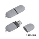 Флеш-карта "Камень" с покрытием soft grip в футляре, объем памяти 16GB для нанесения логотипа