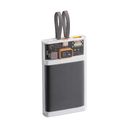 Зарядное (22.5W) устройство "Link" 10000 mAh с прозрачным корпусом, цифровым индикатором заряда и встроенными Type-C/Lightning кабелями для нанесения логотипа