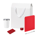 Подарочный набор Велком Пак Премиум (Welcome Pack Premium), красный (термокружка, колонка, ежедневник, ручка, ЗУ, коробка-пакет) для нанесения логотипа