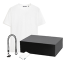 Набор с одеждой Крис (KRIS) (футболка, аккумулятор, кабель-ланьярд), белый/черный, L