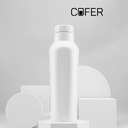 Термобутылка для напитков E-shape (белый) для нанесения логотипа