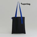 Шоппер Superbag black (чёрный с синим) для нанесения логотипа