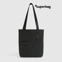 Шоппер Superbag ZIP, с двумя карманами и молнией (черный) для нанесения логотипа