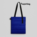 Шоппер Superbag Bubble New, стёганый, со скрытой магнитной кнопкой (синий с чёрным) для нанесения логотипа