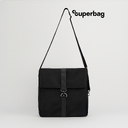 Шоппер Superbag Companion, с тремя отделениями, боковым креплением (карабин) и карманом (черный) для нанесения логотипа