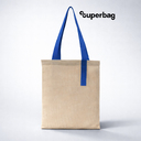 Шоппер Superbag Light, с внутренним креплением (полукольцо) (неокрашенный с синим) для нанесения логотипа