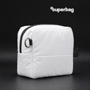 Несессер Superbag Bubble, стёганый, на молнии, с креплением на кольцо-карабин (белый) для нанесения логотипа