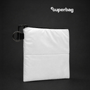 Органайзер для мелочей Superbag Bubble, стёганый, на молнии, с креплением на кольцо-карабин (белый) для нанесения логотипа