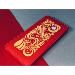 Внешний аккумулятор с подсветкой Анкор Плюс PD10000 mAh, красный, Народные промыслы, мерч Бизон для нанесения логотипа