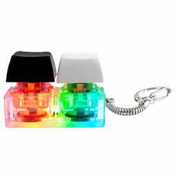 Брелок KeyDuo с LED подсветкой (фонарик), чёрно-белый для нанесения логотипа