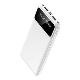 Внешний аккумулятор Dorado 10 000 mAh с фонариком, белый для нанесения логотипа