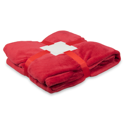 Плед флисовый SUPER SOFT COMFORT TRAVEL, красный для нанесения логотипа